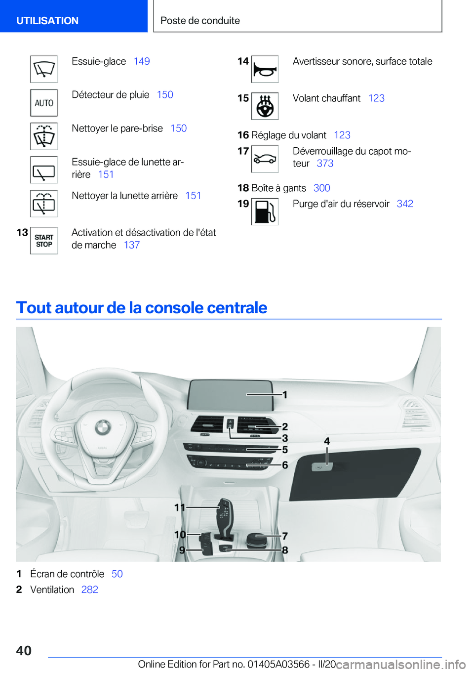 BMW X3 PLUG IN HYBRID 2020  Notices Demploi (in French) �E�s�s�u�i�e�-�g�l�a�c�e\_�1�4�9�D�é�t�e�c�t�e�u�r��d�e��p�l�u�i�e\_ �1�5�0�N�e�t�t�o�y�e�r��l�e��p�a�r�e�-�b�r�i�s�e\_ �1�5�0�E�s�s�u�i�e�-�g�l�a�c�e��d�e��l�u�n�e�t�t�e��a�rj
�r�i�è�