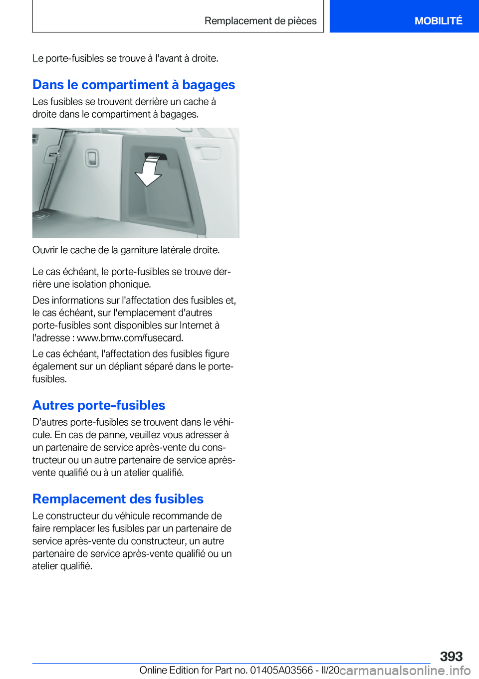 BMW X3 PLUG IN HYBRID 2020  Notices Demploi (in French) �L�e��p�o�r�t�e�-�f�u�s�i�b�l�e�s��s�e��t�r�o�u�v�e��