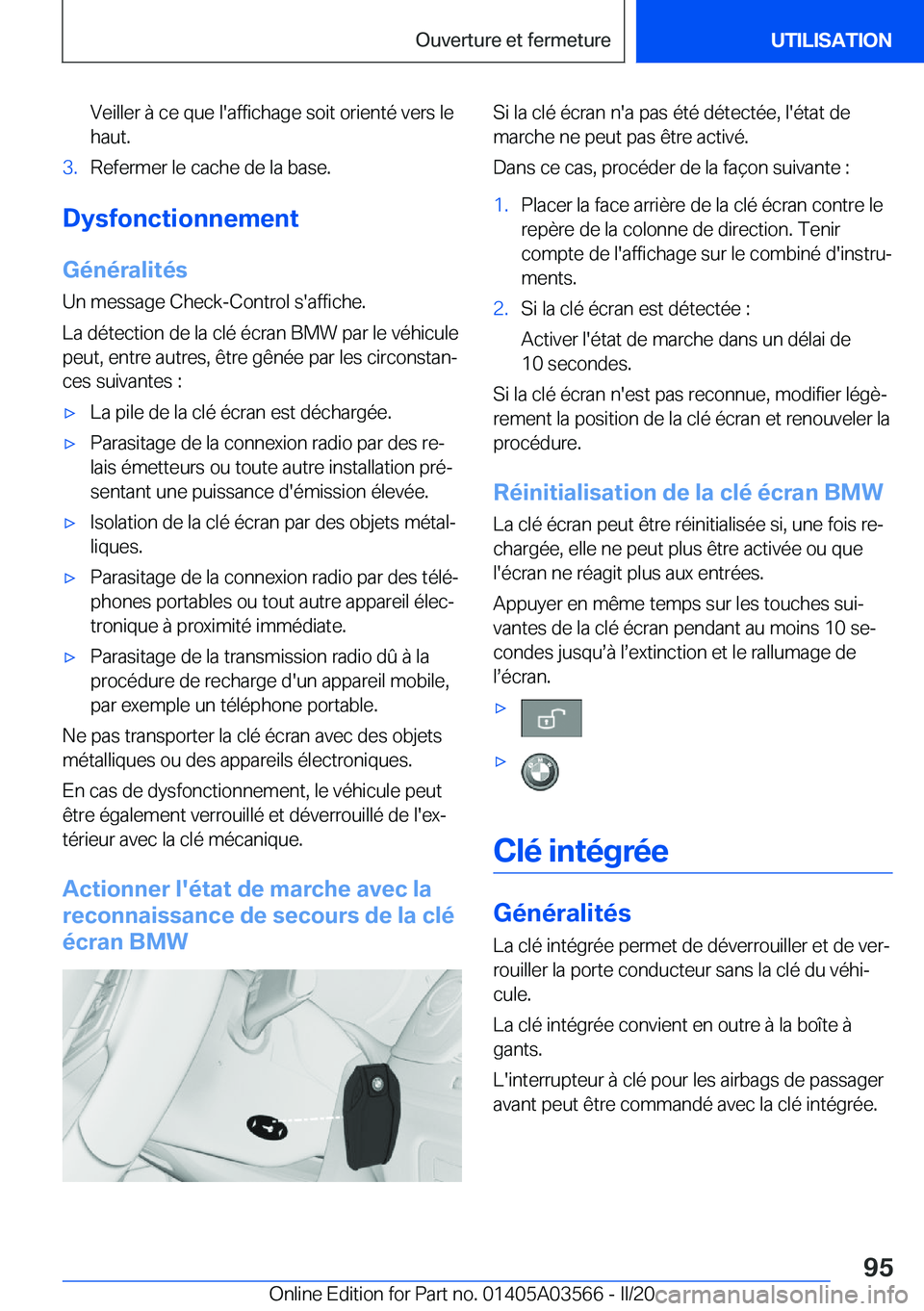 BMW X3 PLUG IN HYBRID 2020  Notices Demploi (in French) �V�e�i�l�l�e�r��