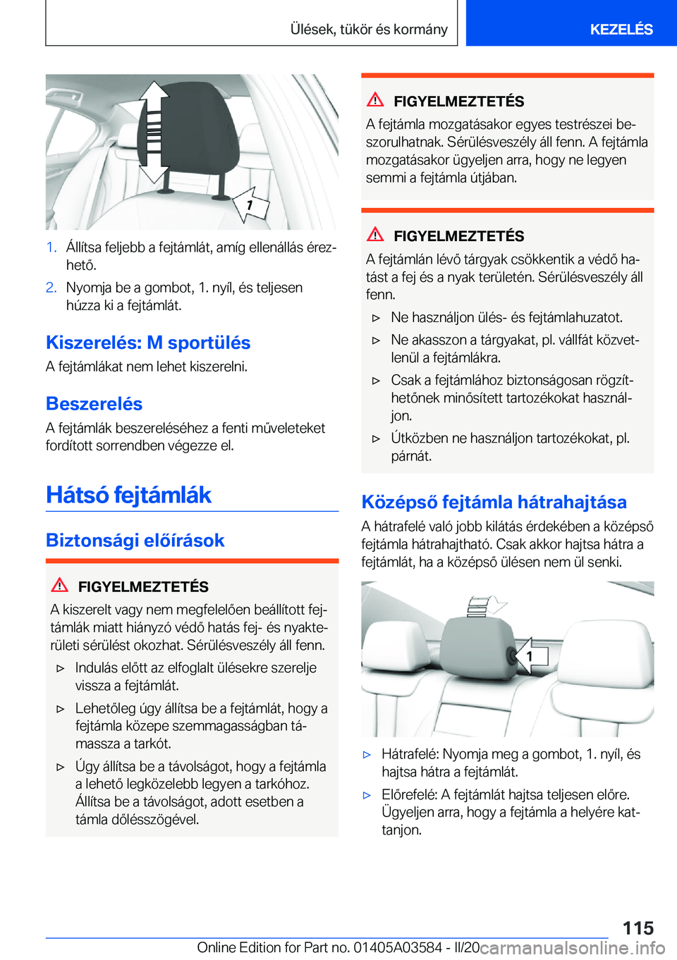BMW X3 PLUG IN HYBRID 2020  Kezelési útmutató (in Hungarian) �1�.�