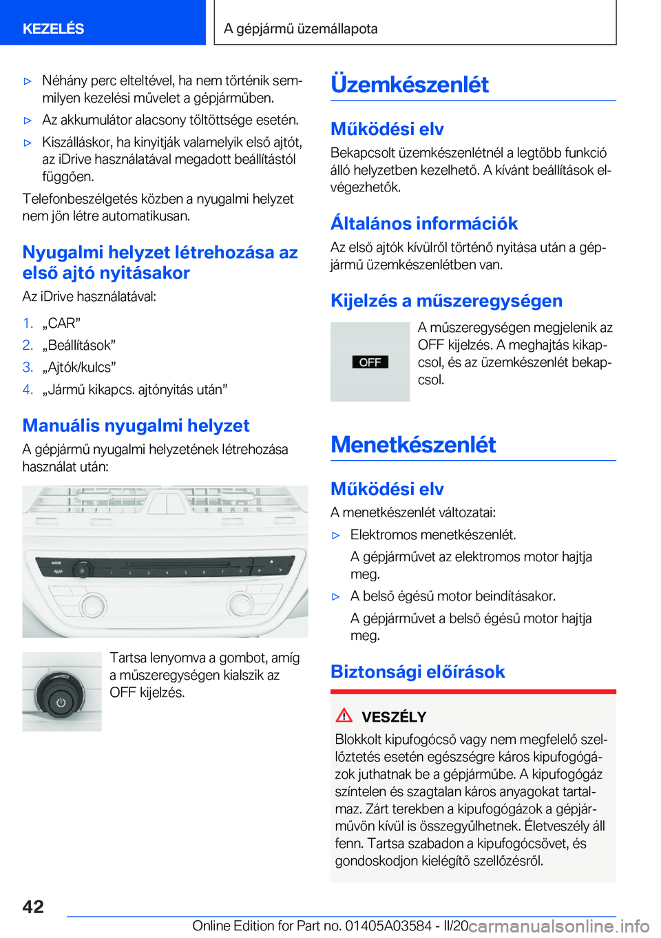 BMW X3 PLUG IN HYBRID 2020  Kezelési útmutató (in Hungarian) x�N�