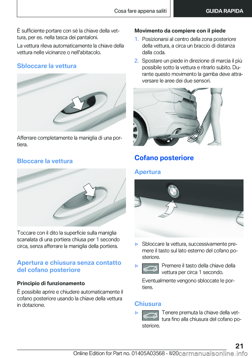 BMW X3 PLUG IN HYBRID 2020  Libretti Di Uso E manutenzione (in Italian) �