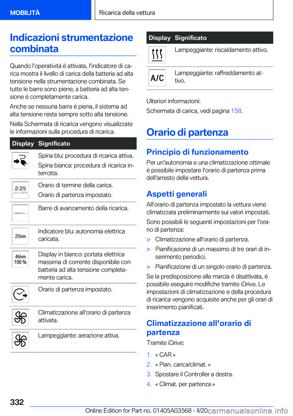BMW X3 PLUG IN HYBRID 2020  Libretti Di Uso E manutenzione (in Italian) �I�n�d�i�c�a�z�i�o�n�i��s�t�r�u�m�e�n�t�a�z�i�o�n�e�c�o�m�b�i�n�a�t�a
�Q�u�a�n�d�o��l�'�o�p�e�r�a�t�i�v�i�t�