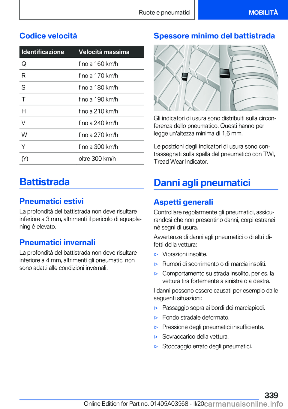 BMW X3 PLUG IN HYBRID 2020  Libretti Di Uso E manutenzione (in Italian) �C�o�d�i�c�e��v�e�l�o�c�i�t�