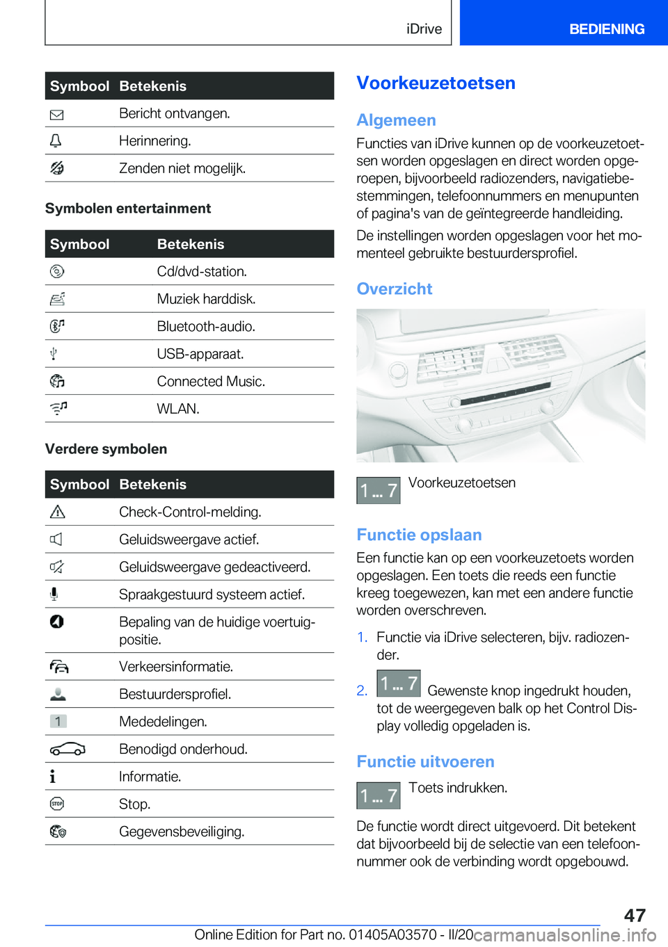 BMW X3 PLUG IN HYBRID 2020  Instructieboekjes (in Dutch) �S�y�m�b�o�o�l�B�e�t�e�k�e�n�i�s��B�e�r�i�c�h�t��o�n�t�v�a�n�g�e�n�.��H�e�r�i�n�n�e�r�i�n�g�.��Z�e�n�d�e�n��n�i�e�t��m�o�g�e�l�i�j�k�.
�S�y�m�b�o�l�e�n��e�n�t�e�r�t�a�i�n�m�e�n�t
�S�y�m�b�o�o�l