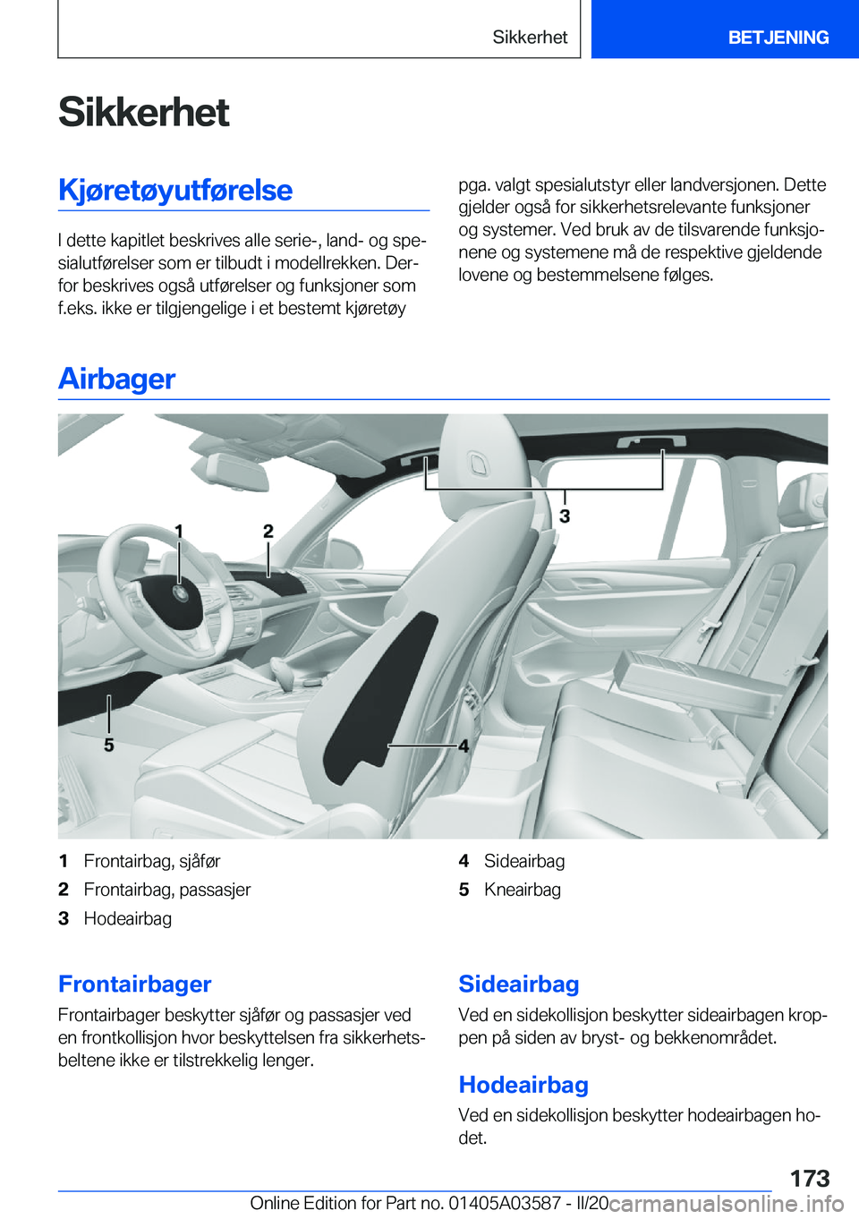 BMW X3 PLUG IN HYBRID 2020  InstruksjonsbØker (in Norwegian) �S�i�k�k�e�r�h�e�t�K�j�