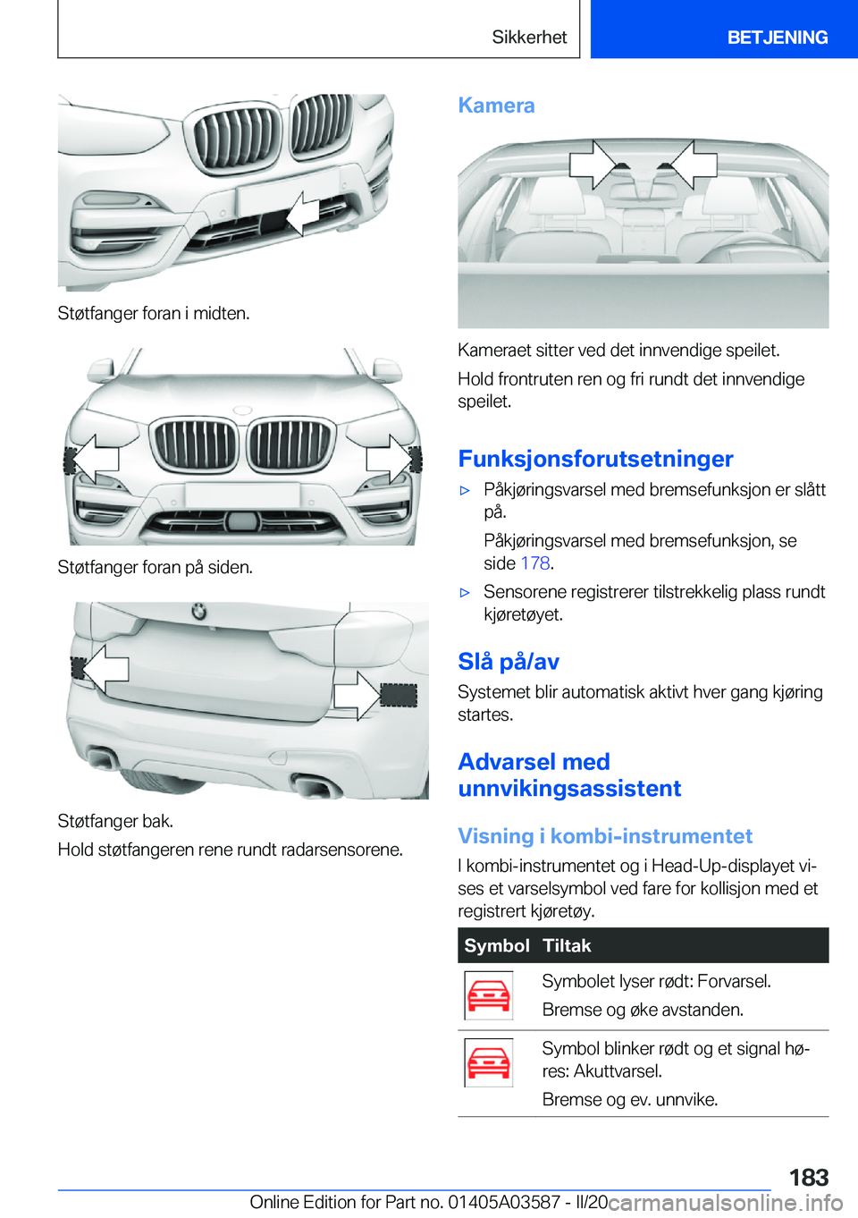 BMW X3 PLUG IN HYBRID 2020  InstruksjonsbØker (in Norwegian) �S�t�
