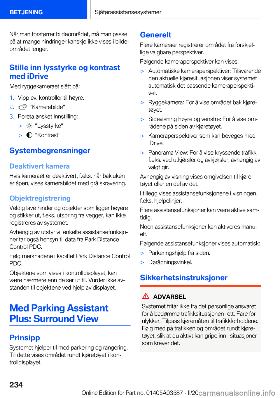 BMW X3 PLUG IN HYBRID 2020  InstruksjonsbØker (in Norwegian) �N�å�r��m�a�n��f�o�r�s�t�