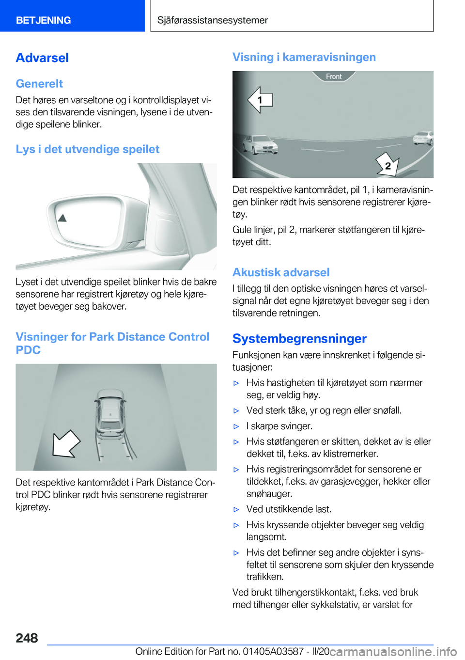 BMW X3 PLUG IN HYBRID 2020  InstruksjonsbØker (in Norwegian) �A�d�v�a�r�s�e�l
�G�e�n�e�r�e�l�t
�D�e�t��h�