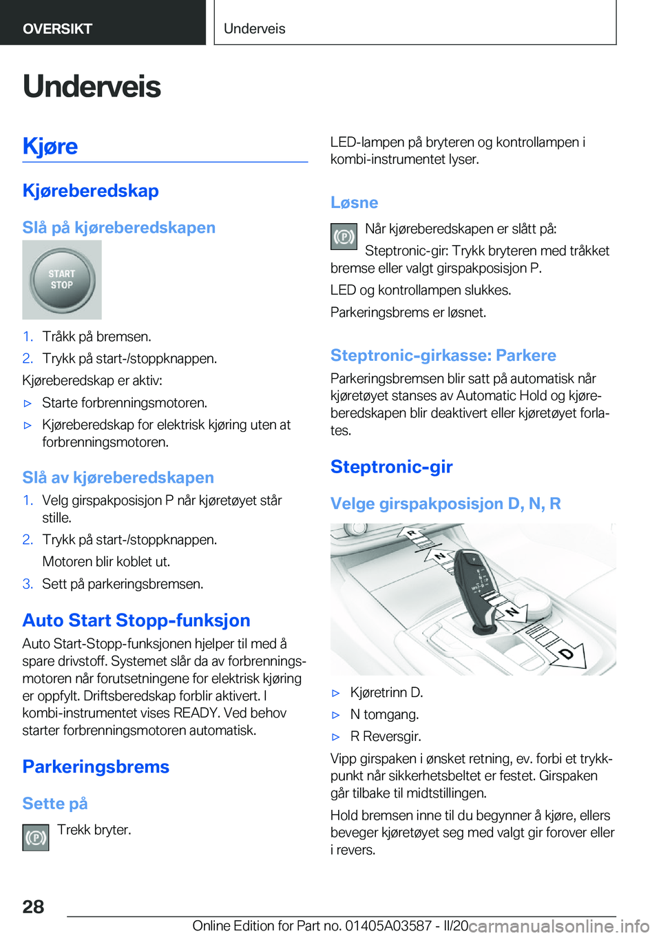 BMW X3 PLUG IN HYBRID 2020  InstruksjonsbØker (in Norwegian) �U�n�d�e�r�v�e�i�s�K�j�