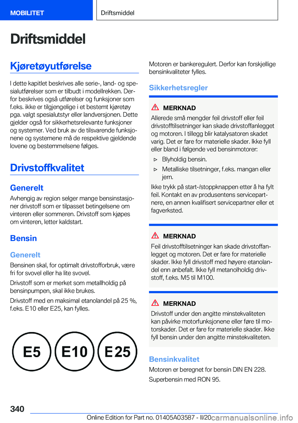 BMW X3 PLUG IN HYBRID 2020  InstruksjonsbØker (in Norwegian) �D�r�i�f�t�s�m�i�d�d�e�l�K�j�