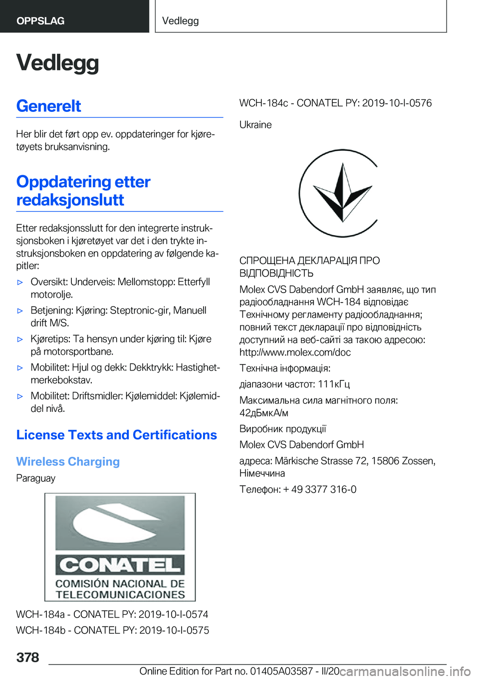 BMW X3 PLUG IN HYBRID 2020  InstruksjonsbØker (in Norwegian) �V�e�d�l�e�g�g�G�e�n�e�r�e�l�t
�H�e�r��b�l�i�r��d�e�t��f�