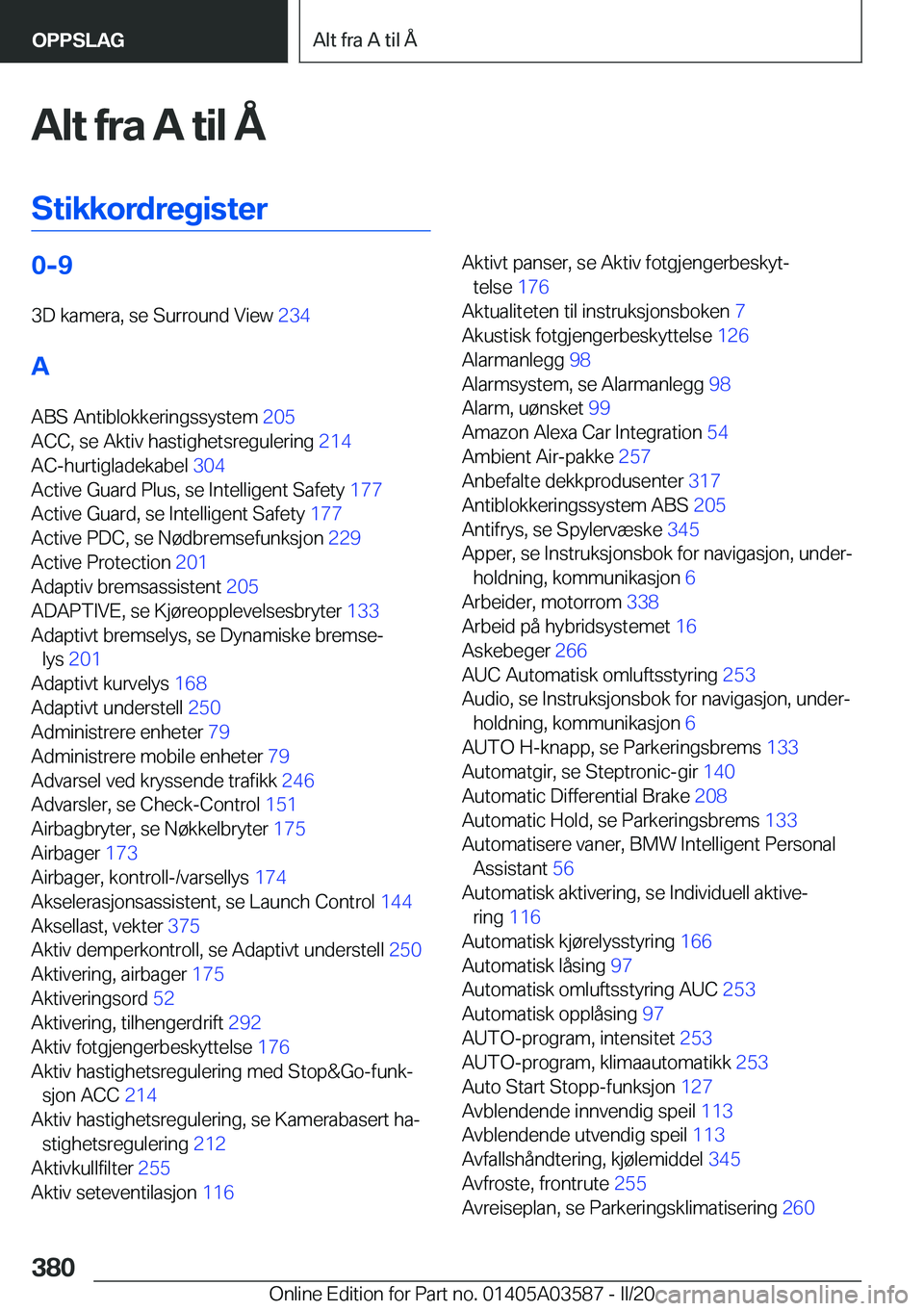 BMW X3 PLUG IN HYBRID 2020  InstruksjonsbØker (in Norwegian) �A�l�t��f�r�a��A��t�i�l��