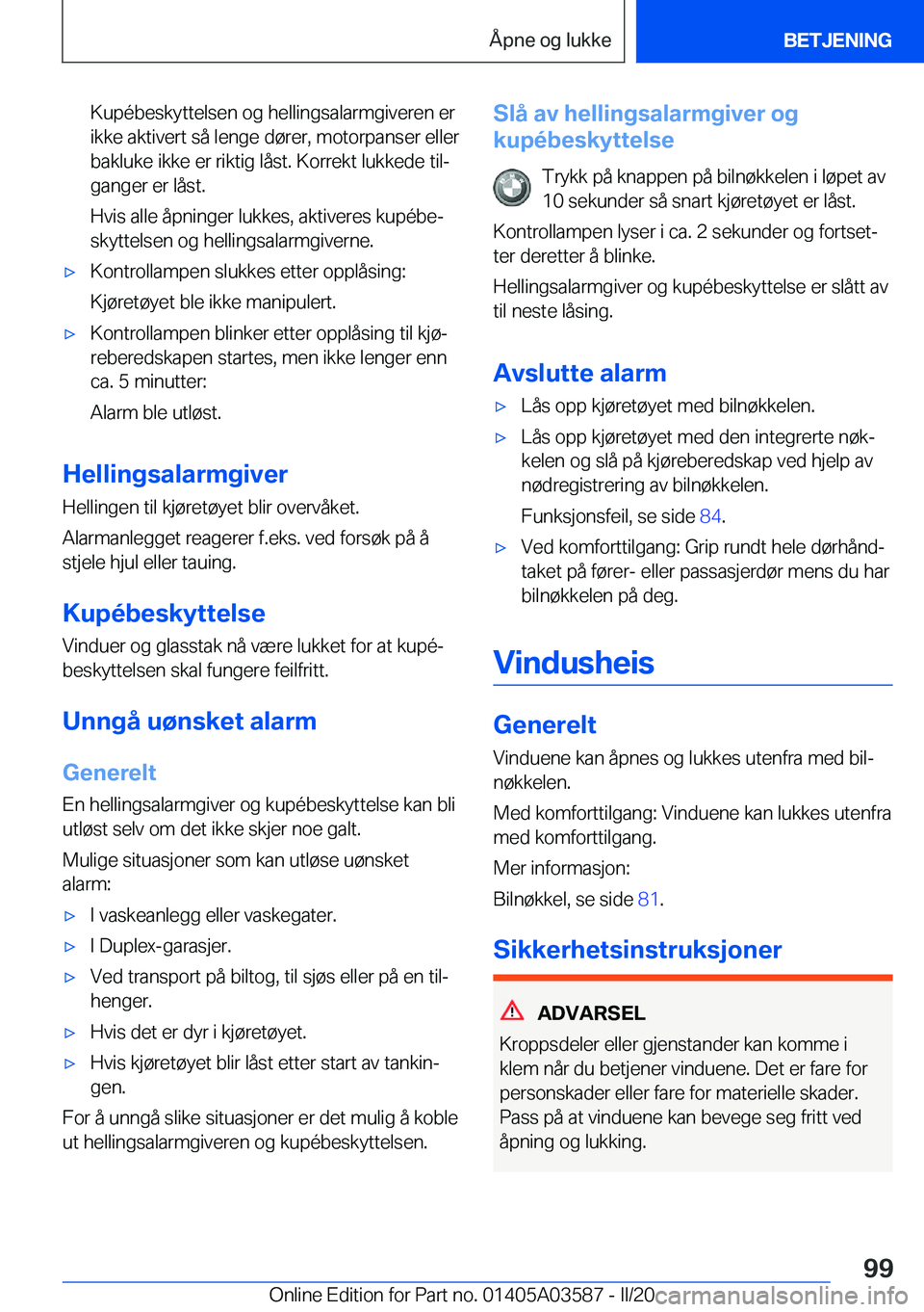 BMW X3 PLUG IN HYBRID 2020  InstruksjonsbØker (in Norwegian) �K�u�p�