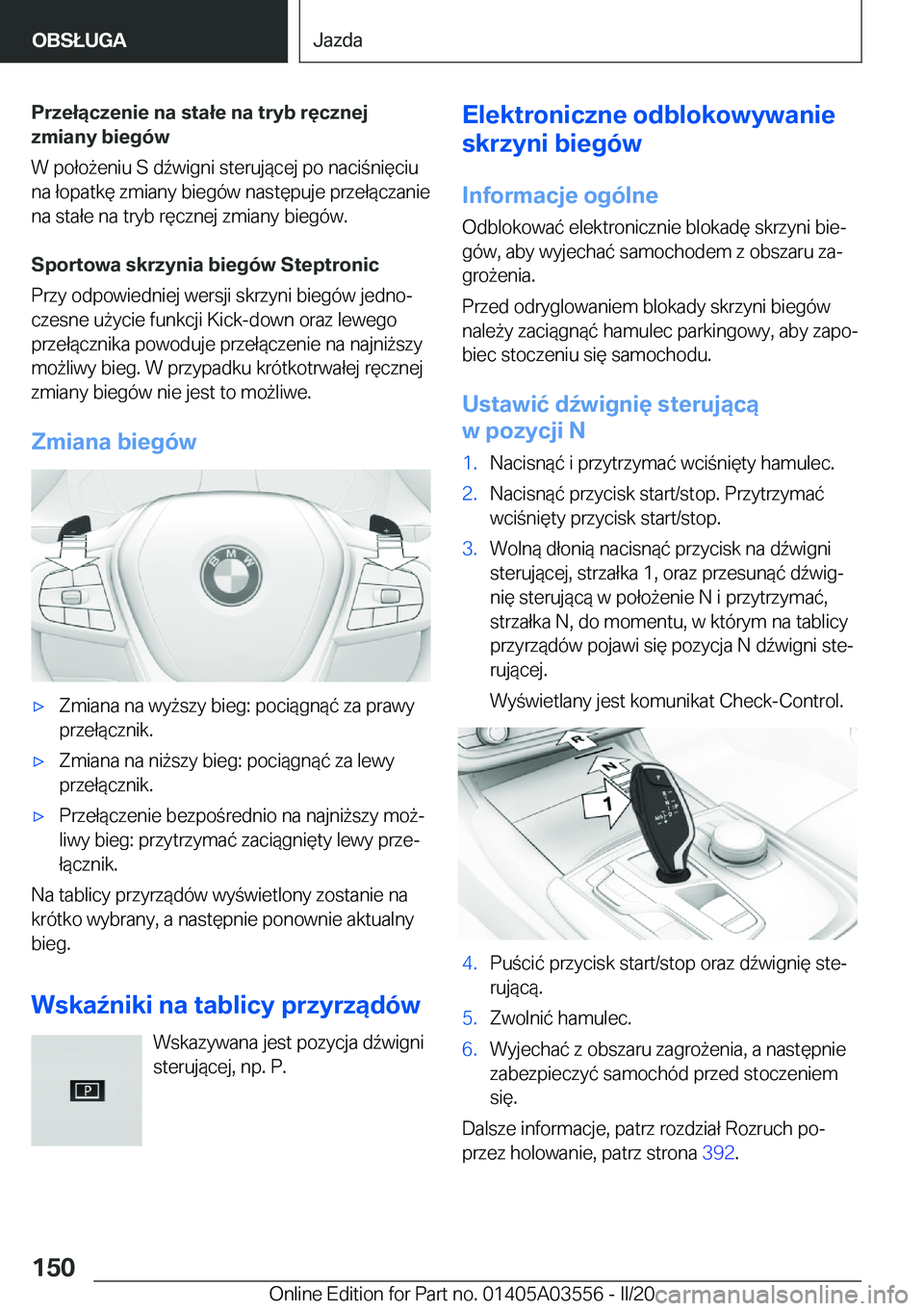 BMW X3 PLUG IN HYBRID 2020  Instrukcja obsługi (in Polish) �P�r�z�e�ł�ą�c�z�e�n�i�e��n�a��s�t�a�ł�e��n�a��t�r�y�b��r�