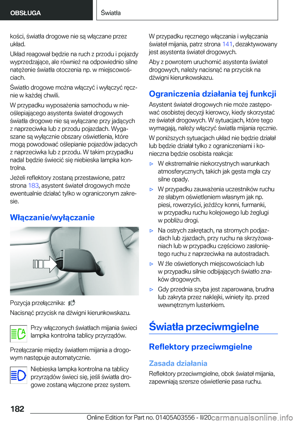 BMW X3 PLUG IN HYBRID 2020  Instrukcja obsługi (in Polish) �k�o�c�i�,��w�i�a�t�ł�a��d�r�o�g�o�w�e��n�i�e��s�
