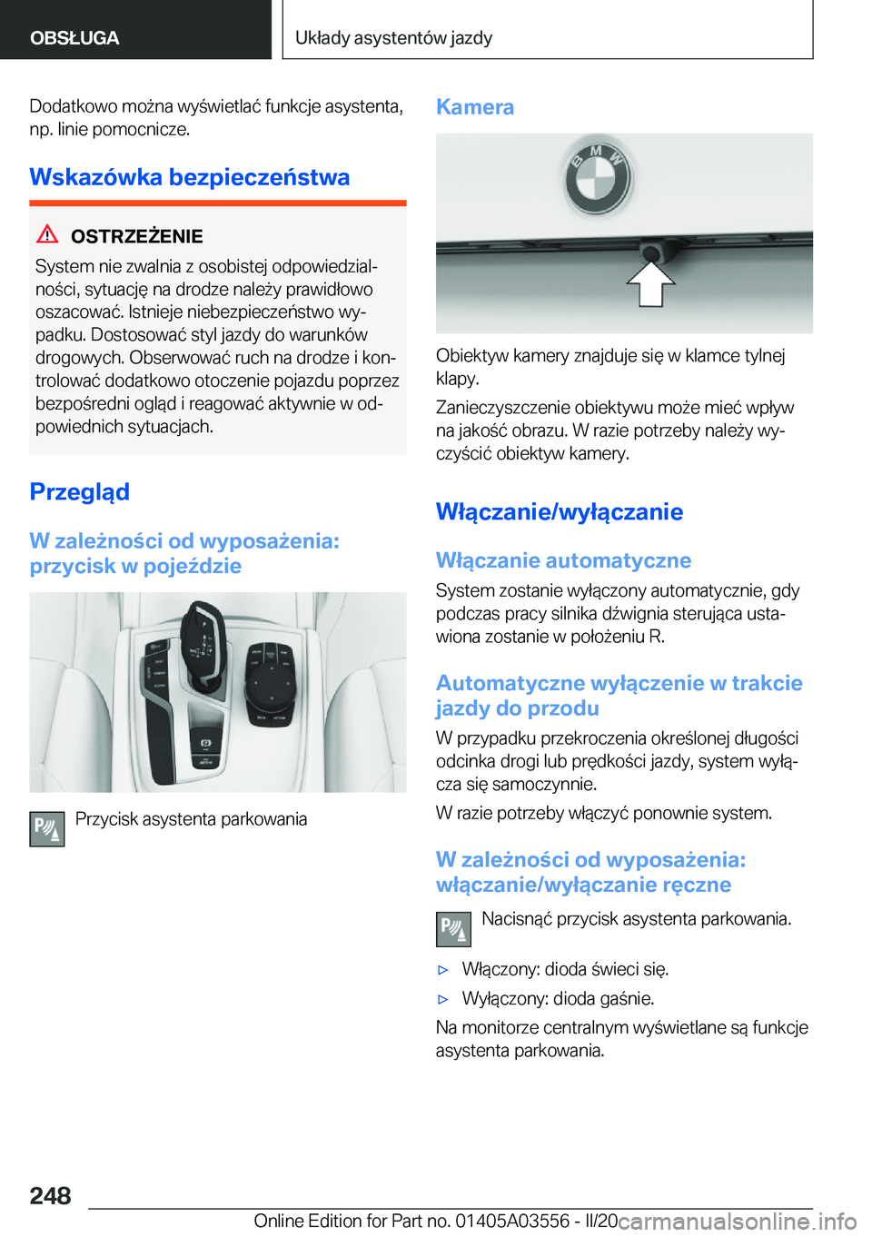 BMW X3 PLUG IN HYBRID 2020  Instrukcja obsługi (in Polish) �D�o�d�a�t�k�o�w�o��m�o9�n�a��w�y�w�i�e�t�l�a�