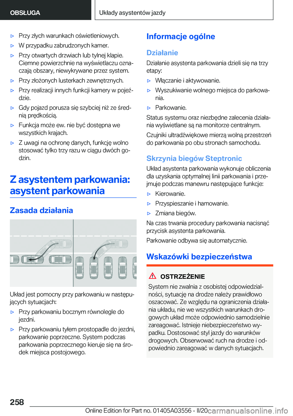 BMW X3 PLUG IN HYBRID 2020  Instrukcja obsługi (in Polish) 'x�P�r�z�y��z�ł�y�c�h��w�a�r�u�n�k�a�c�h��o�w�i�e�t�l�e�n�i�o�w�y�c�h�.'x�W��p�r�z�y�p�a�d�k�u��z�a�b�r�u�d�z�o�n�y�c�h��k�a�m�e�r�.'x�P�r�z�y��o�t�w�a�r�t�y�c�h��d�r�z�w�i�a�c�