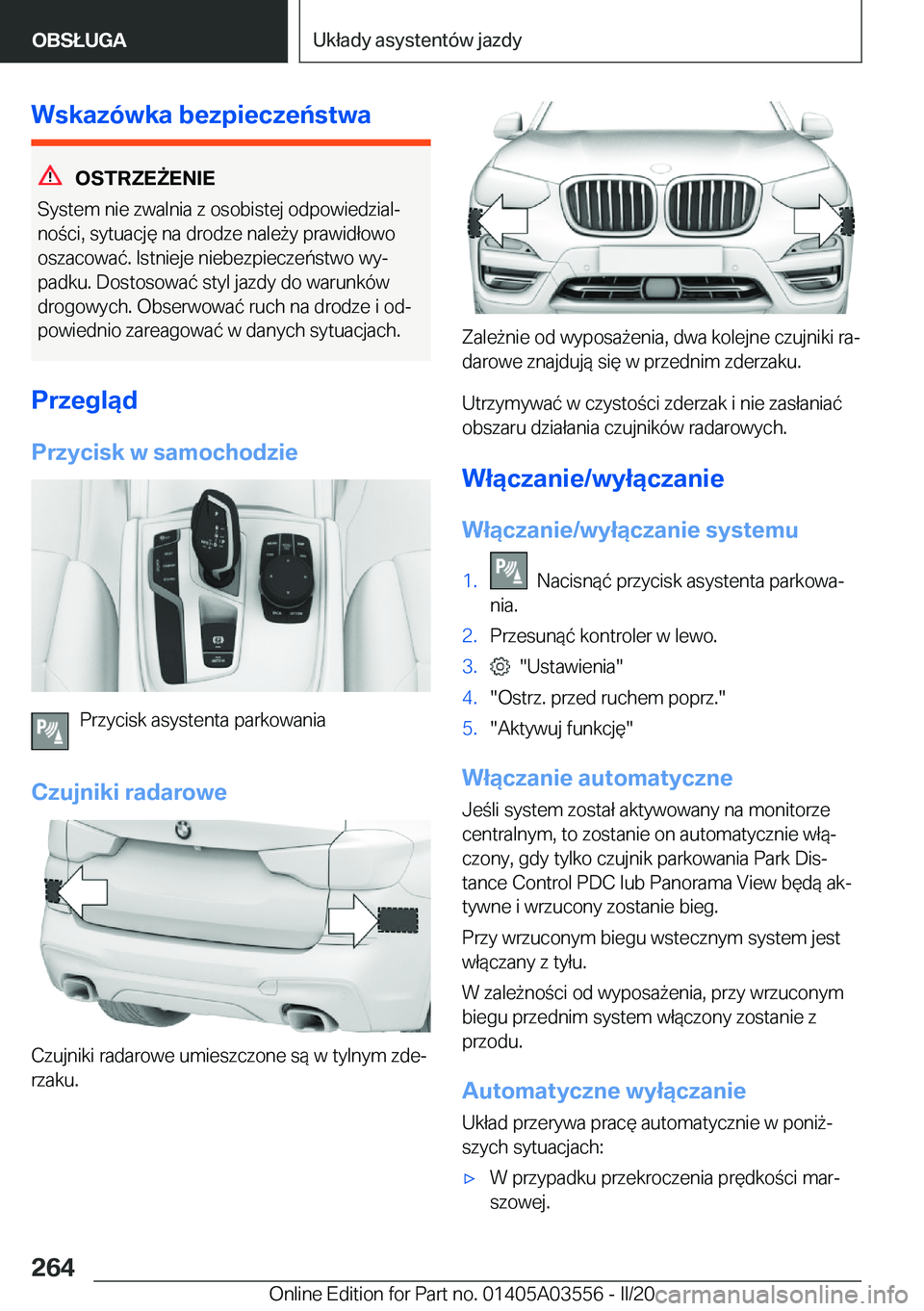 BMW X3 PLUG IN HYBRID 2020  Instrukcja obsługi (in Polish) �W�s�k�a�z�