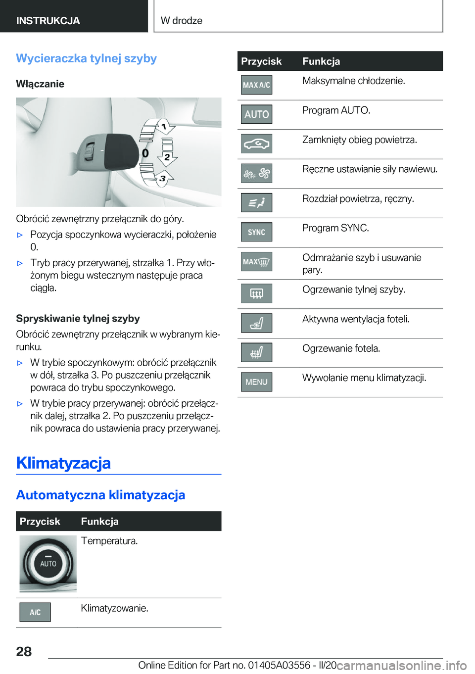 BMW X3 PLUG IN HYBRID 2020  Instrukcja obsługi (in Polish) �W�y�c�i�e�r�a�c�z�k�a��t�y�l�n�e�j��s�z�y�b�y�W�ł�ą�c�z�a�n�i�e
�O�b�r�