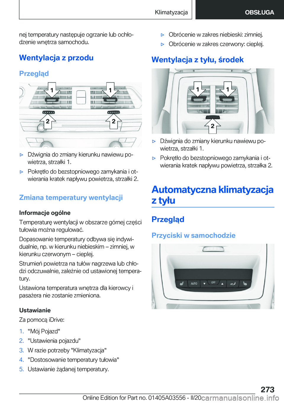 BMW X3 PLUG IN HYBRID 2020  Instrukcja obsługi (in Polish) �n�e�j��t�e�m�p�e�r�a�t�u�r�y��n�a�s�t�