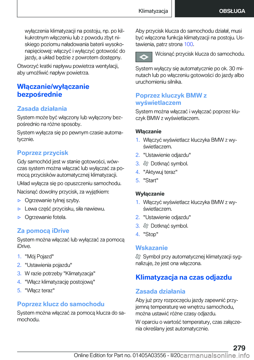 BMW X3 PLUG IN HYBRID 2020  Instrukcja obsługi (in Polish) �w�y�ł�