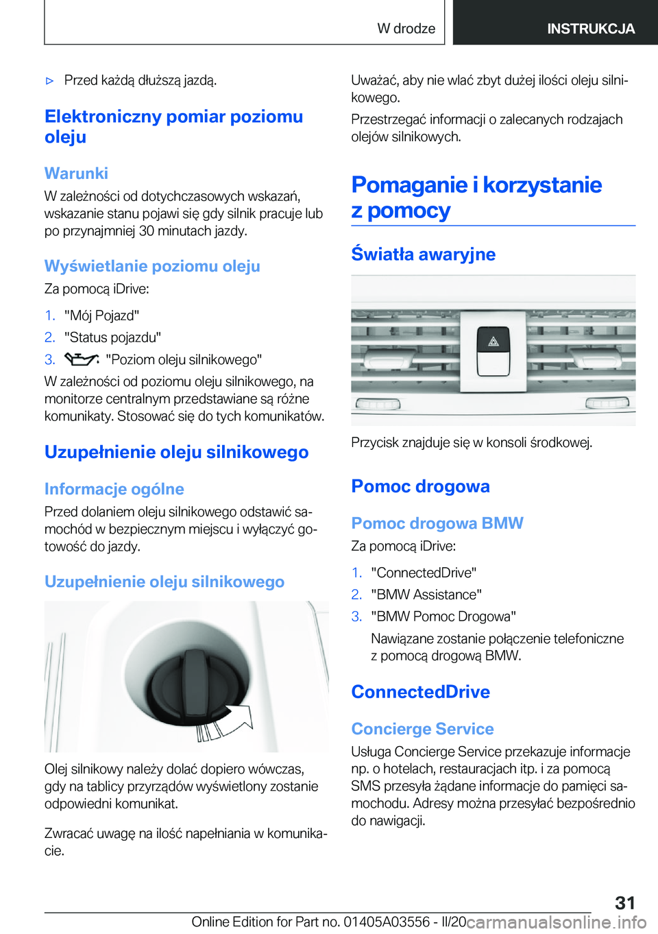 BMW X3 PLUG IN HYBRID 2020  Instrukcja obsługi (in Polish) 'x�P�r�z�e�d��k�a9�d�