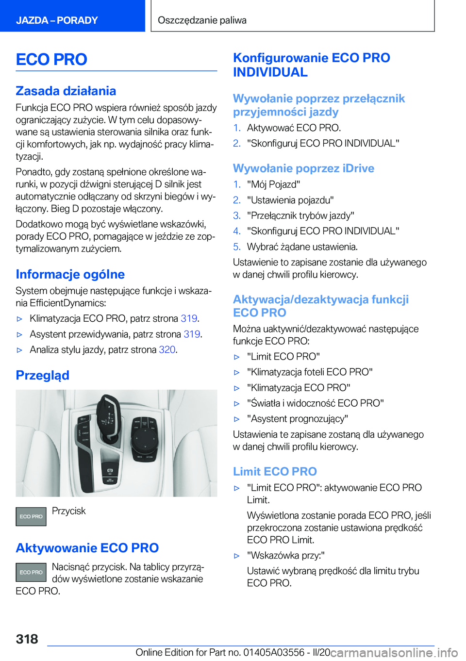 BMW X3 PLUG IN HYBRID 2020  Instrukcja obsługi (in Polish) �E�C�O��P�R�O
�Z�a�s�a�d�a��d�z�i�a�ł�a�n�i�a�F�u�n�k�c�j�a��E�C�O��P�R�O��w�s�p�i�e�r�a��r�