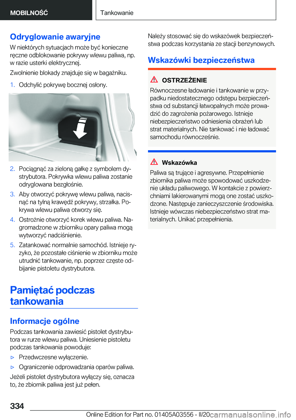 BMW X3 PLUG IN HYBRID 2020  Instrukcja obsługi (in Polish) �O�d�r�y�g�l�o�w�a�n�i�e��a�w�a�r�y�j�n�e
�W��n�i�e�k�t�