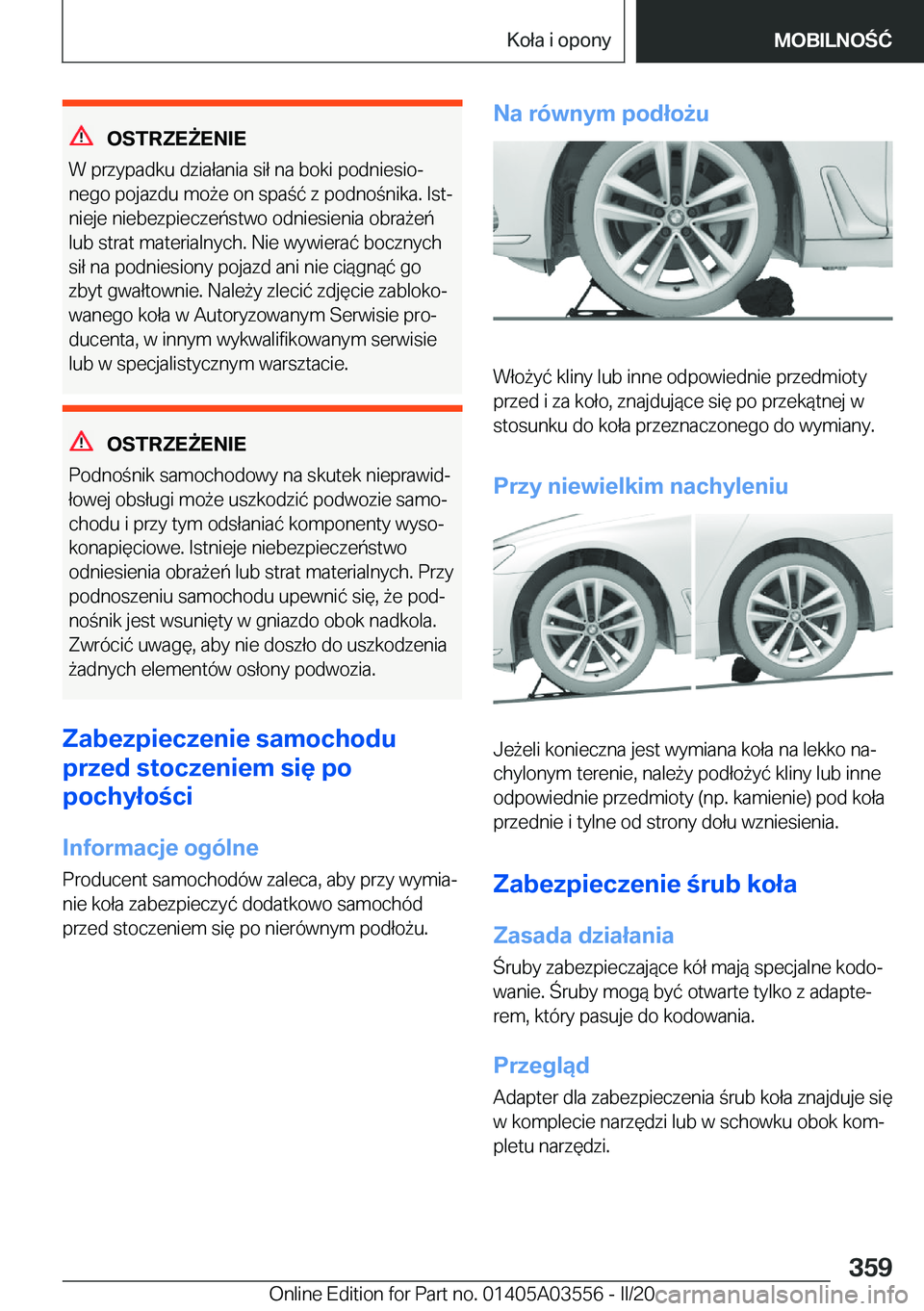 BMW X3 PLUG IN HYBRID 2020  Instrukcja obsługi (in Polish) �O�S�T�R�Z�E8�E�N�I�E
�W��p�r�z�y�p�a�d�k�u��d�z�i�a�ł�a�n�i�a��s�i�ł��n�a��b�o�k�i��p�o�d�n�i�e�s�i�oj �n�e�g�o��p�o�j�a�z�d�u��m�o9�e��o�n��s�p�a�
