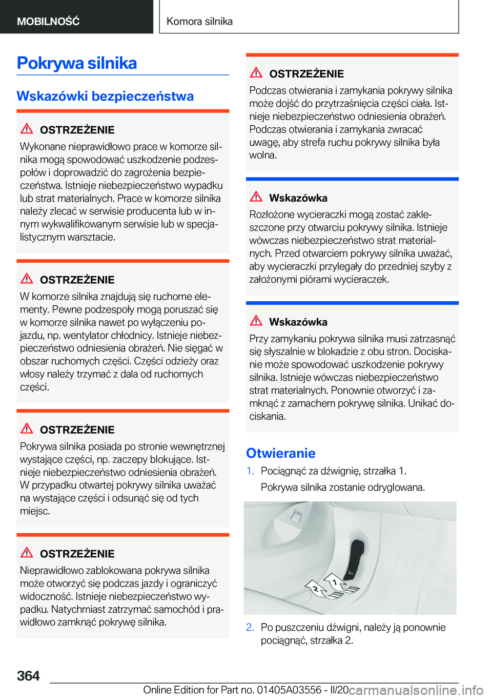 BMW X3 PLUG IN HYBRID 2020  Instrukcja obsługi (in Polish) �P�o�k�r�y�w�a��s�i�l�n�i�k�a
�W�s�k�a�z�