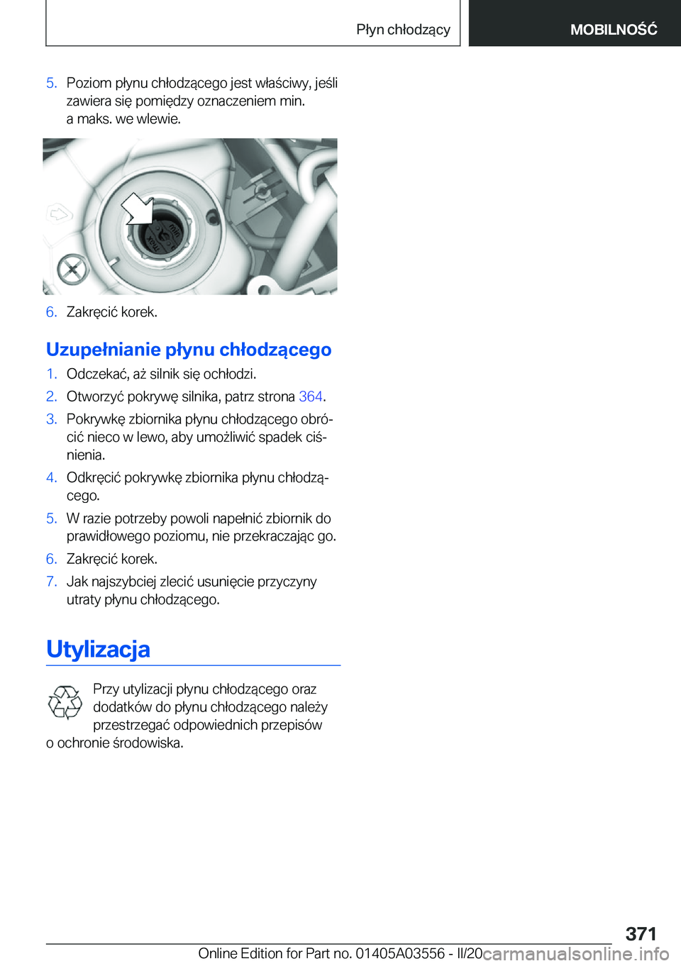 BMW X3 PLUG IN HYBRID 2020  Instrukcja obsługi (in Polish) �5�.�P�o�z�i�o�m��p�ł�y�n�u��c�h�ł�o�d�z�