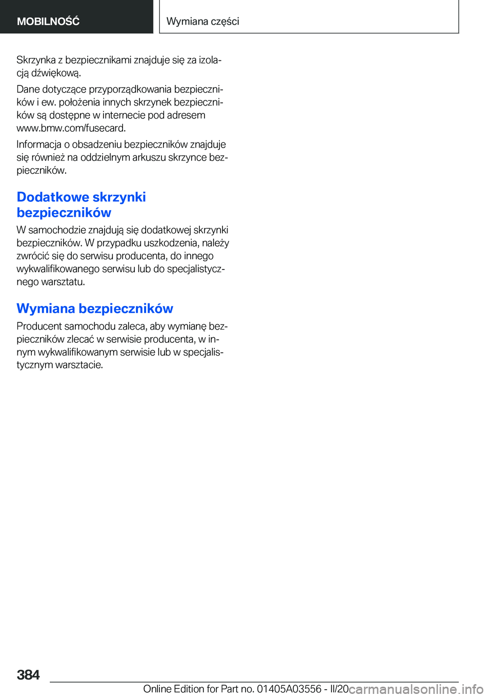 BMW X3 PLUG IN HYBRID 2020  Instrukcja obsługi (in Polish) �S�k�r�z�y�n�k�a��z��b�e�z�p�i�e�c�z�n�i�k�a�m�i��z�n�a�j�d�u�j�e��s�i�