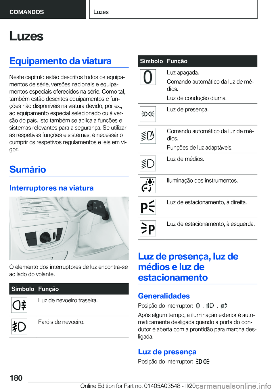 BMW X3 PLUG IN HYBRID 2020  Manual do condutor (in Portuguese) �L�u�z�e�s�E�q�u�i�p�a�m�e�n�t�o��d�a��v�i�a�t�u�r�a
�N�e�s�t�e��c�a�p�