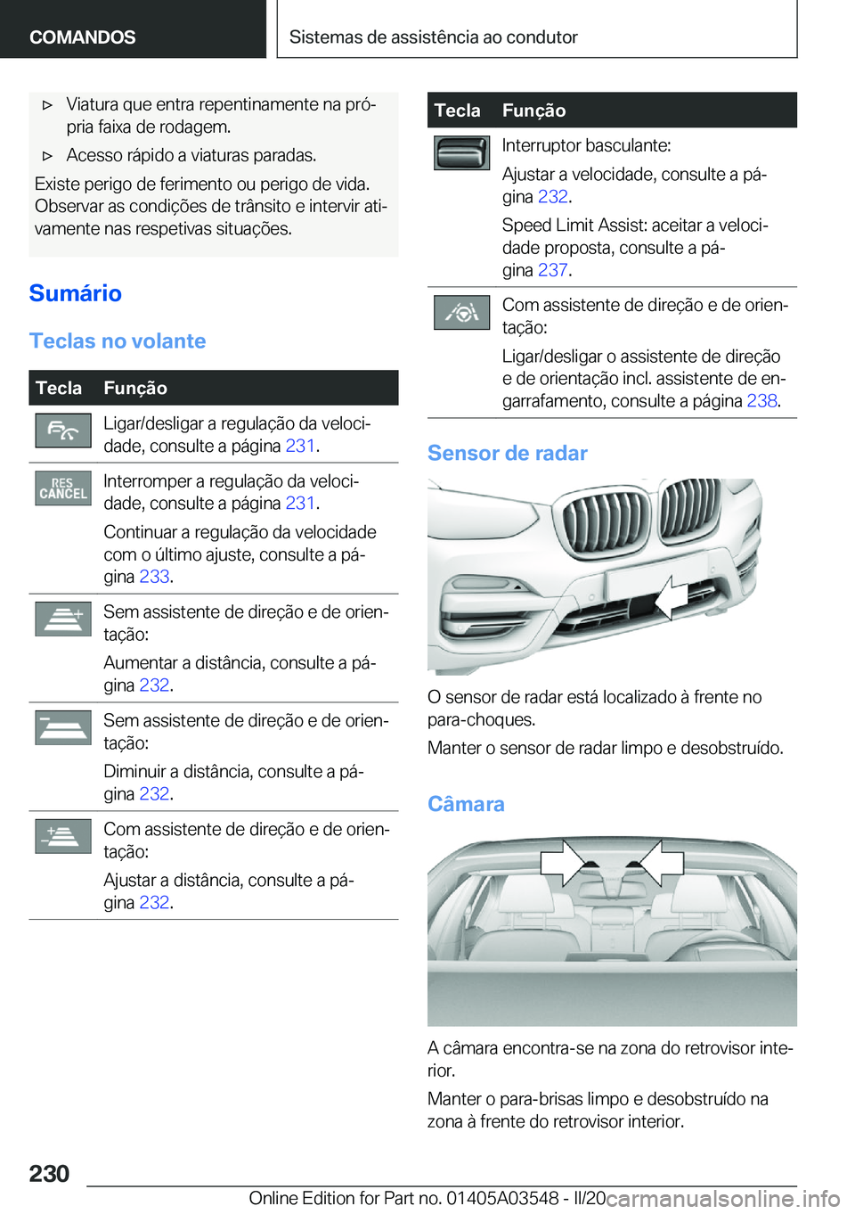 BMW X3 PLUG IN HYBRID 2020  Manual do condutor (in Portuguese) x�V�i�a�t�u�r�a��q�u�e��e�n�t�r�a��r�e�p�e�n�t�i�n�a�m�e�n�t�e��n�a��p�r�óª
�p�r�i�a��f�a�i�x�a��d�e��r�o�d�a�g�e�m�.x�A�c�e�s�s�o��r�á�p�i�d�o��a��v�i�a�t�u�r�a�s��p�a�r�a�d�a�s�.
�