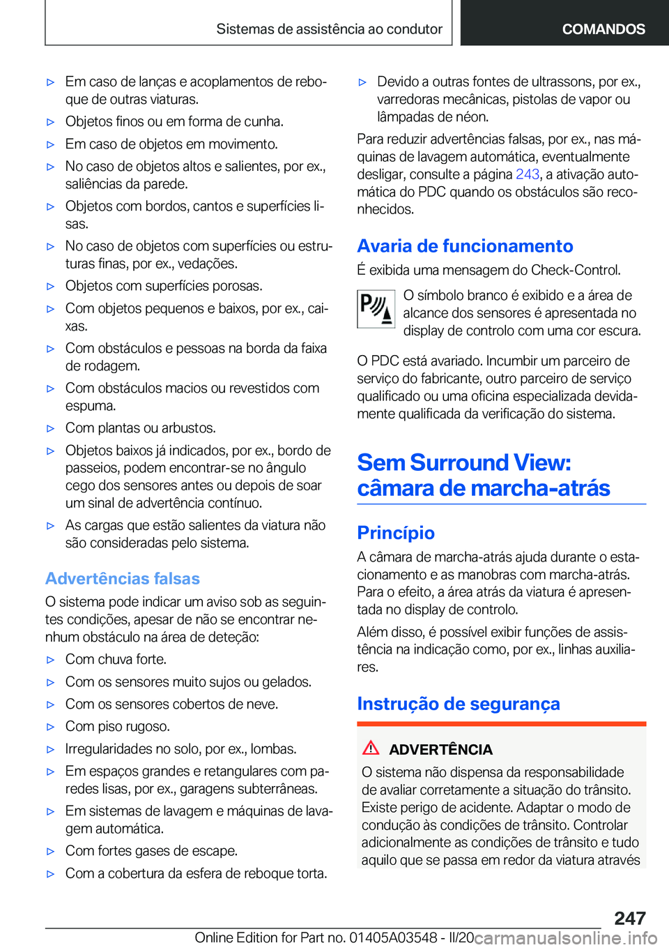 BMW X3 PLUG IN HYBRID 2020  Manual do condutor (in Portuguese) x�E�m��c�a�s�o��d�e��l�a�n�
