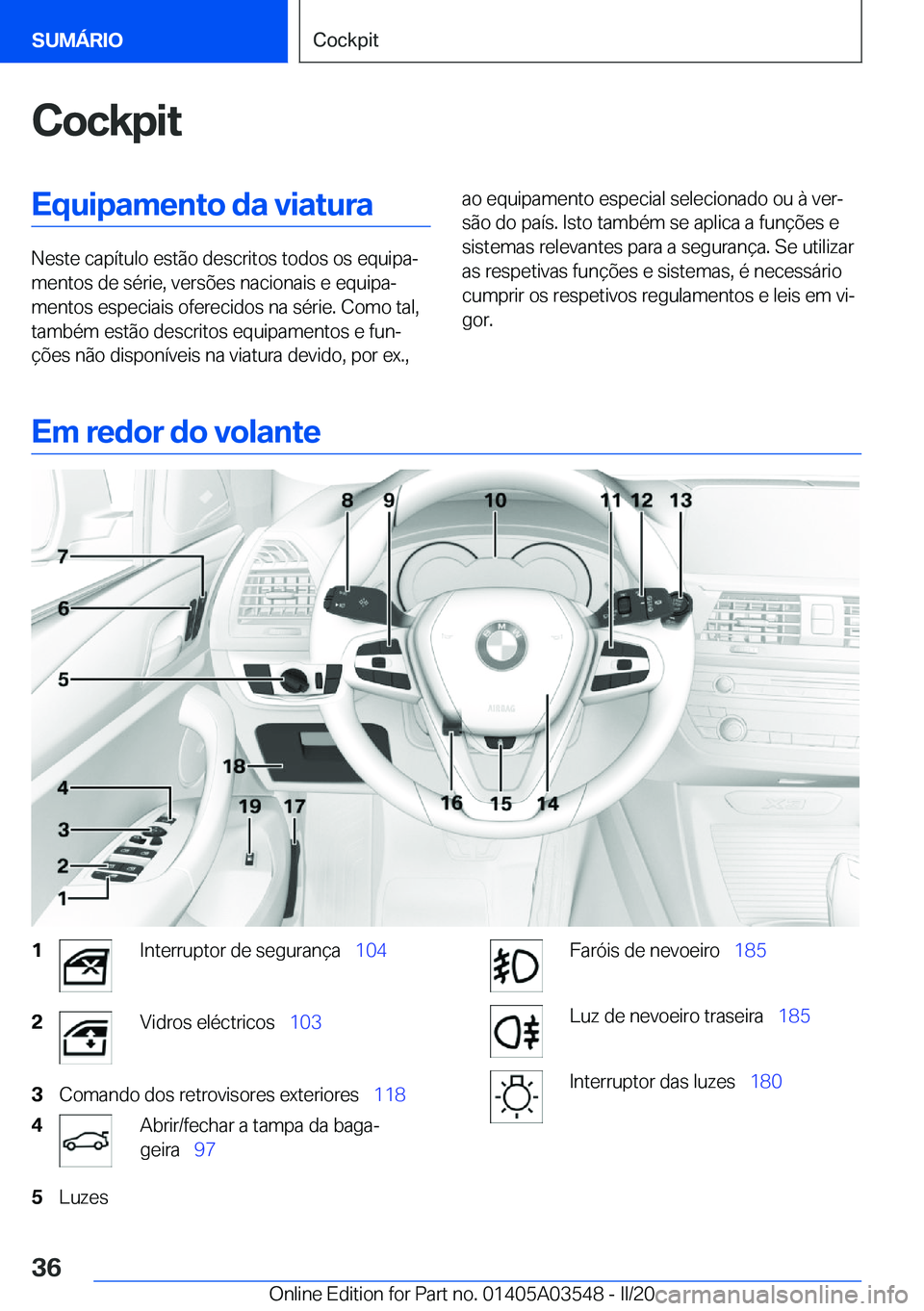 BMW X3 PLUG IN HYBRID 2020  Manual do condutor (in Portuguese) �C�o�c�k�p�i�t�E�q�u�i�p�a�m�e�n�t�o��d�a��v�i�a�t�u�r�a
�N�e�s�t�e��c�a�p�