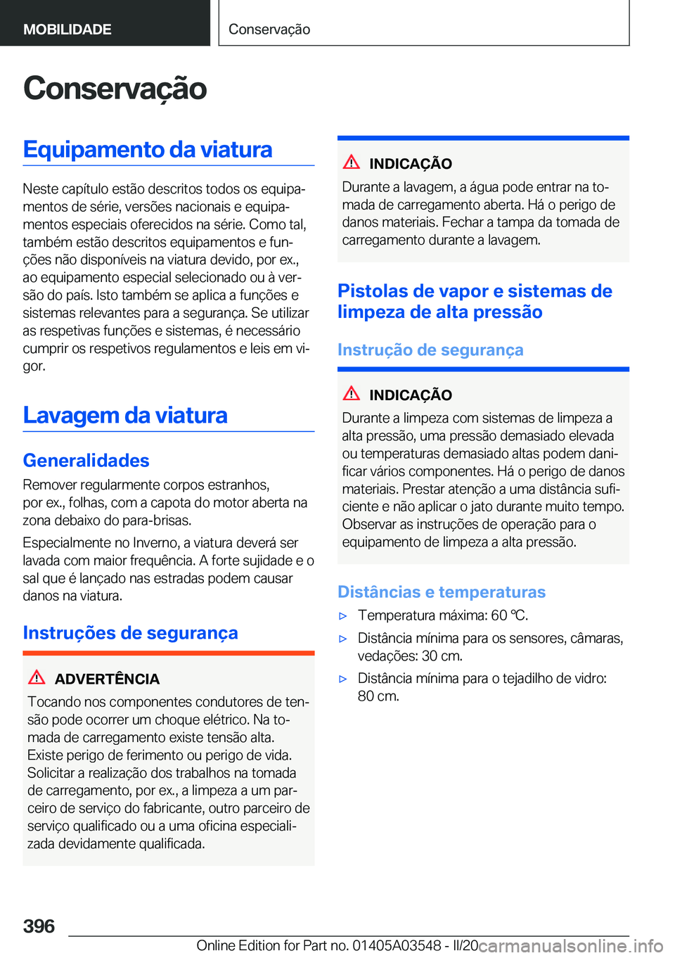 BMW X3 PLUG IN HYBRID 2020  Manual do condutor (in Portuguese) �C�o�n�s�e�r�v�a�