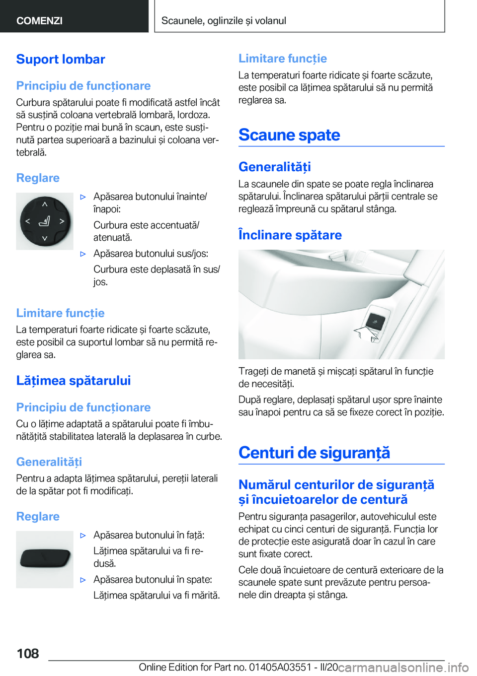 BMW X3 PLUG IN HYBRID 2020  Ghiduri De Utilizare (in Romanian) �S�u�p�o�r�t��l�o�m�b�a�r
�P�r�i�n�c�i�p�i�u��d�e��f�u�n�c�i�o�n�a�r�e �C�u�r�b�u�r�a��s�p�