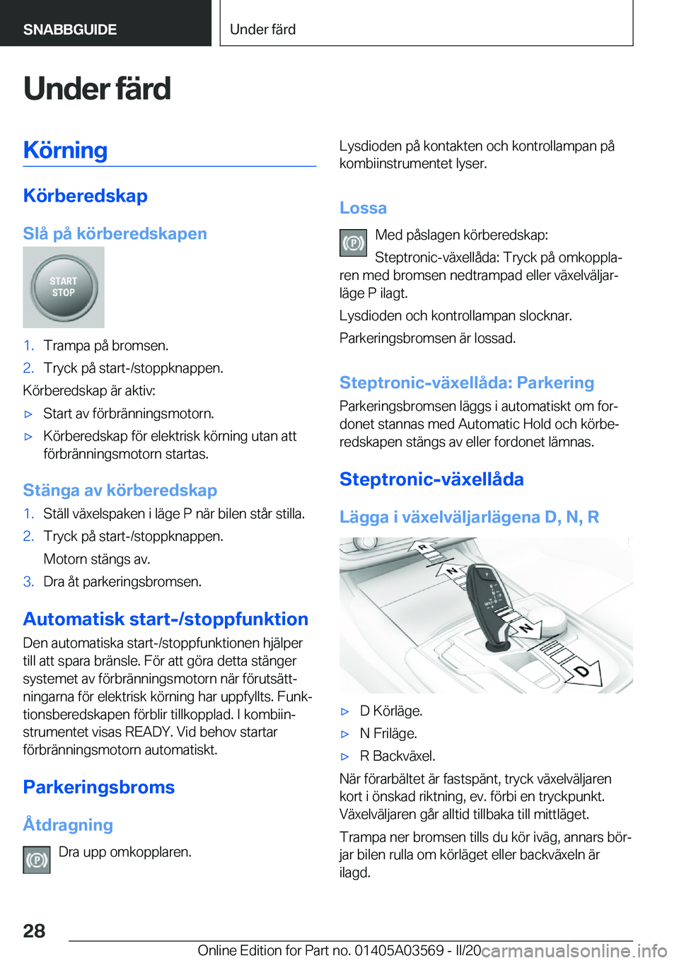 BMW X3 PLUG IN HYBRID 2020  InstruktionsbÖcker (in Swedish) �U�n�d�e�r��f�ä�r�d�K�