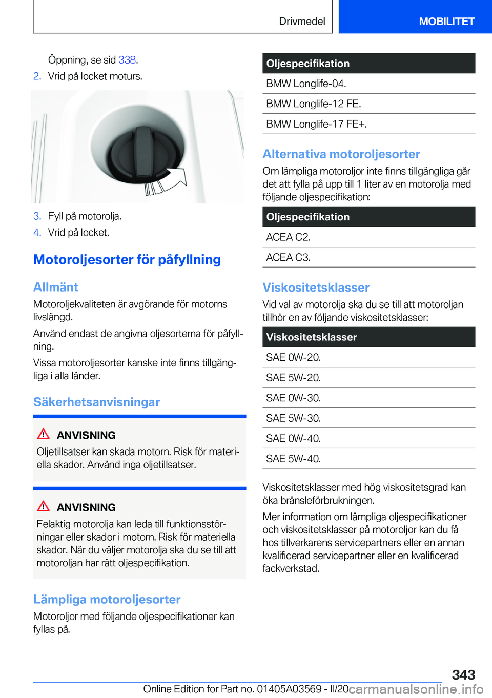 BMW X3 PLUG IN HYBRID 2020  InstruktionsbÖcker (in Swedish) �