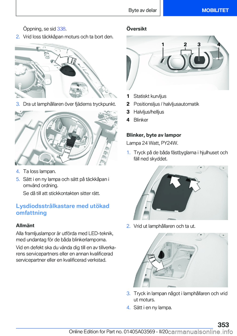 BMW X3 PLUG IN HYBRID 2020  InstruktionsbÖcker (in Swedish) �