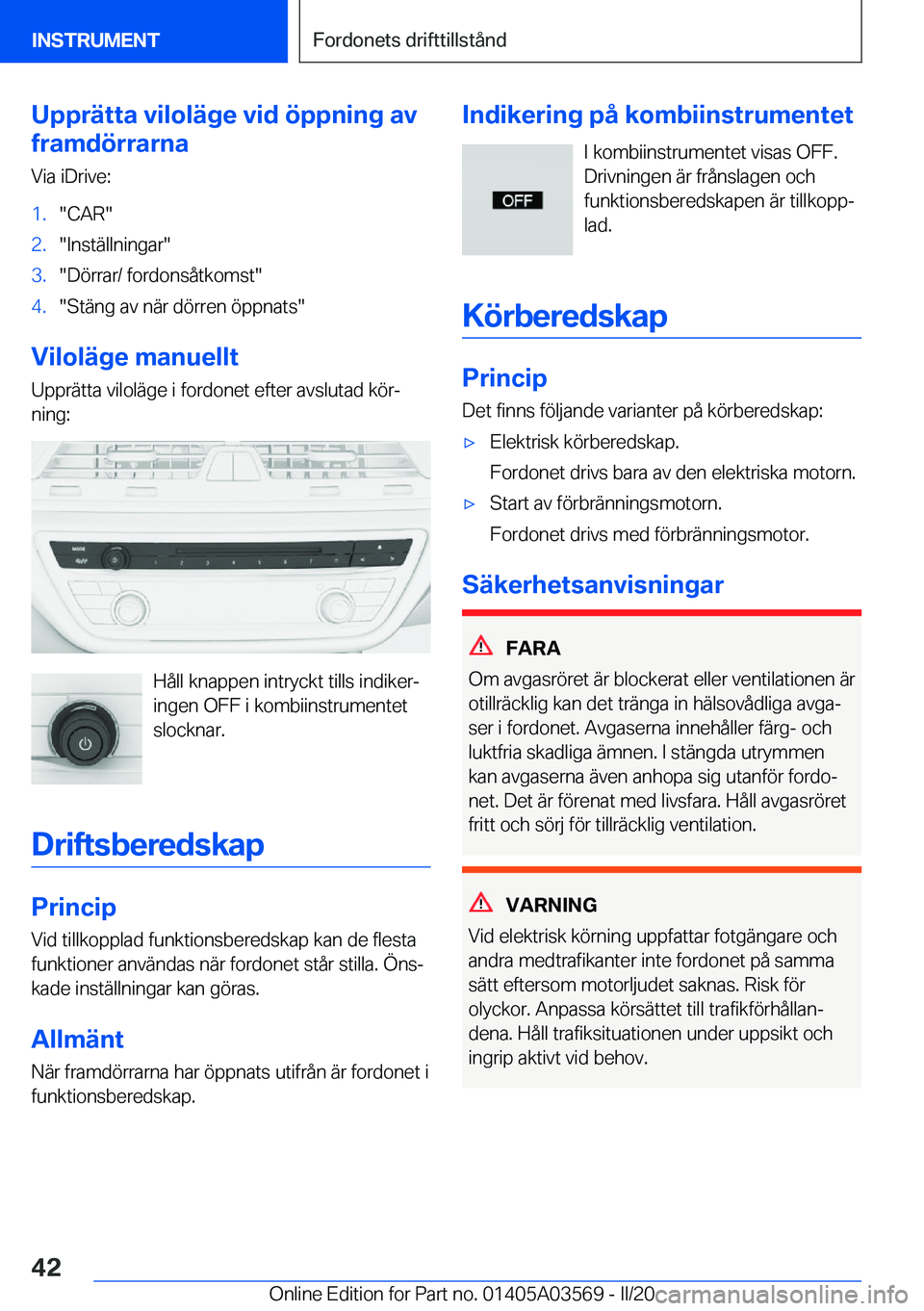 BMW X3 PLUG IN HYBRID 2020  InstruktionsbÖcker (in Swedish) �U�p�p�r�ä�t�t�a��v�i�l�o�l�ä�g�e��v�i�d��