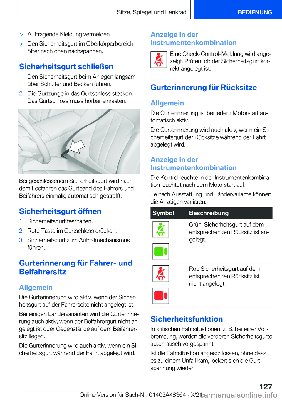 BMW X4 2022  Betriebsanleitungen (in German) x�A�u�f�t�r�a�g�e�n�d�e��K�l�e�i�d�u�n�g��v�e�r�m�e�i�d�e�n�.x�D�e�n��S�i�c�h�e�r�h�e�i�t�s�g�u�r�t��i�m��O�b�e�r�k�