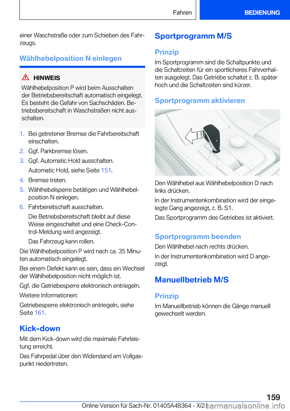 BMW X4 2022  Betriebsanleitungen (in German) �e�i�n�e�r��W�a�s�c�h�s�t�r�a�
