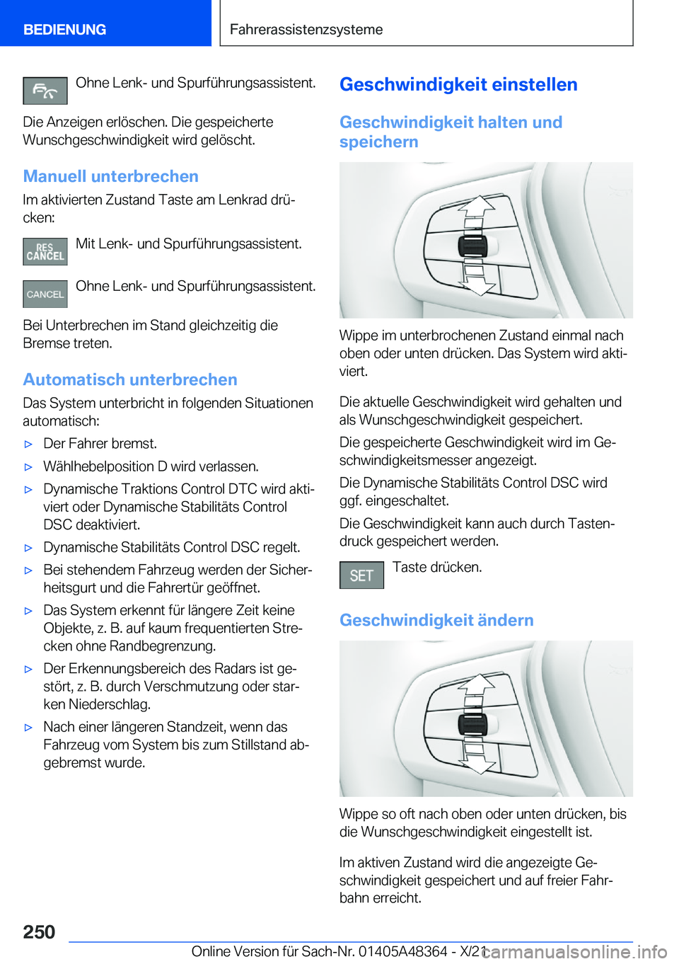 BMW X4 2022  Betriebsanleitungen (in German) �O�h�n�e��L�e�n�k�-��u�n�d��S�p�u�r�f�