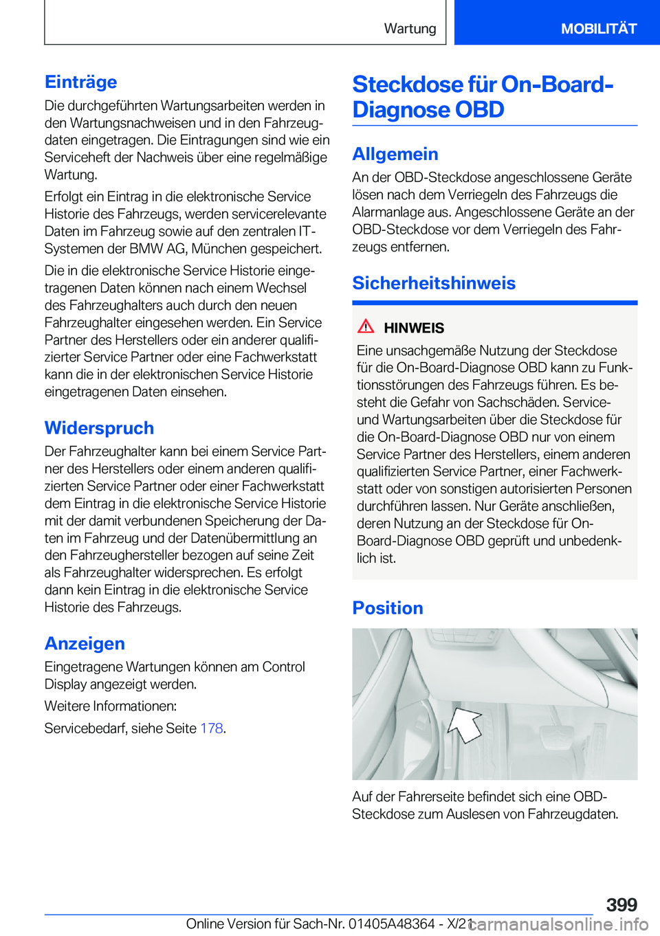 BMW X4 2022  Betriebsanleitungen (in German) �E�i�n�t�r�