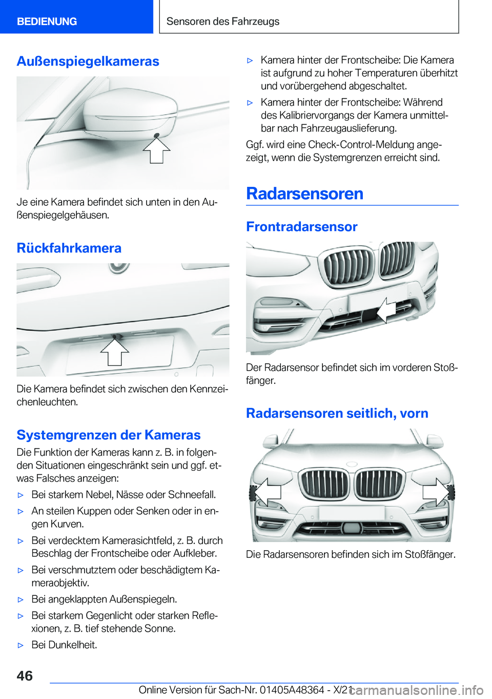 BMW X4 2022  Betriebsanleitungen (in German) �A�u�