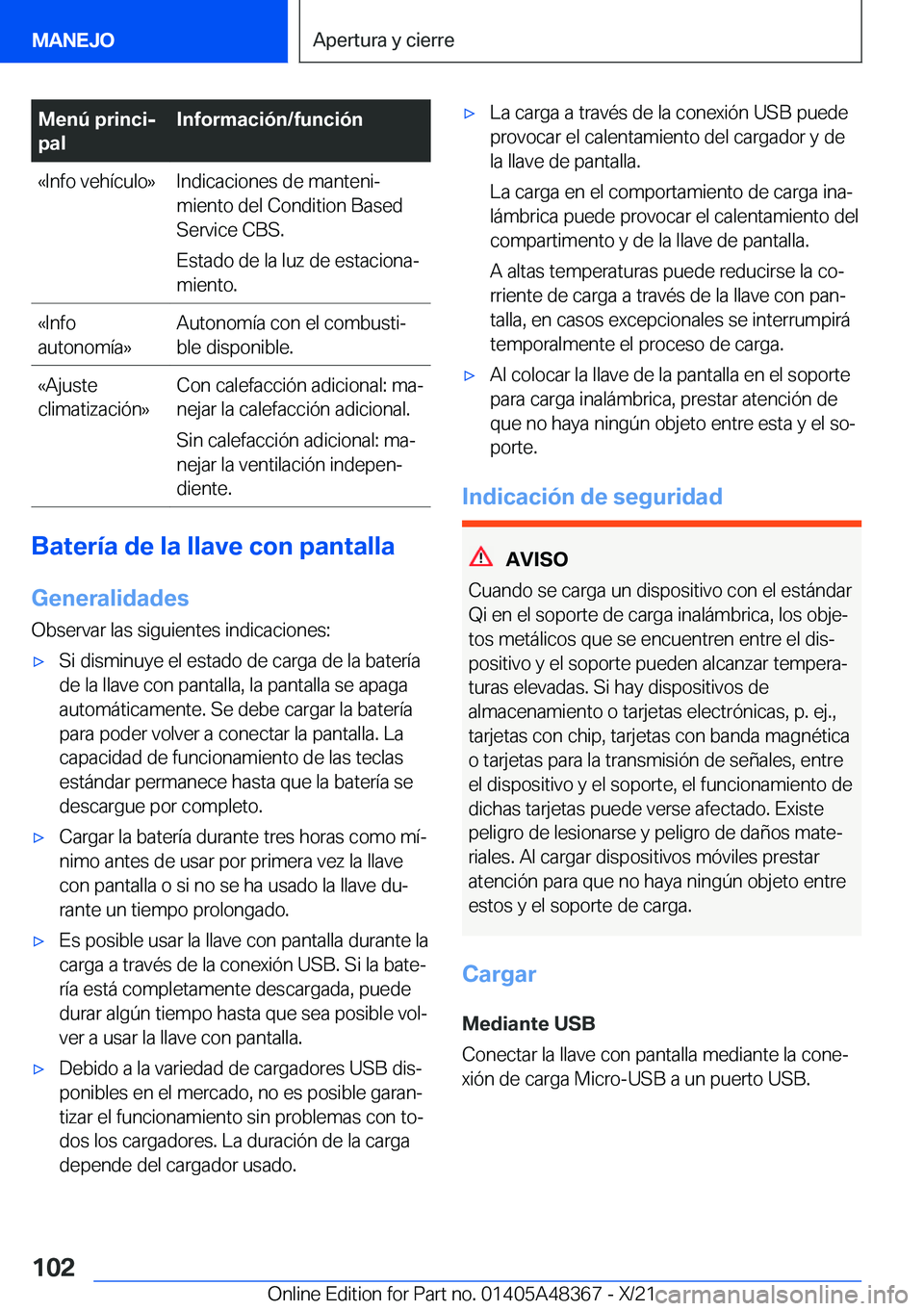 BMW X4 2022  Manuales de Empleo (in Spanish) �M�e�n�