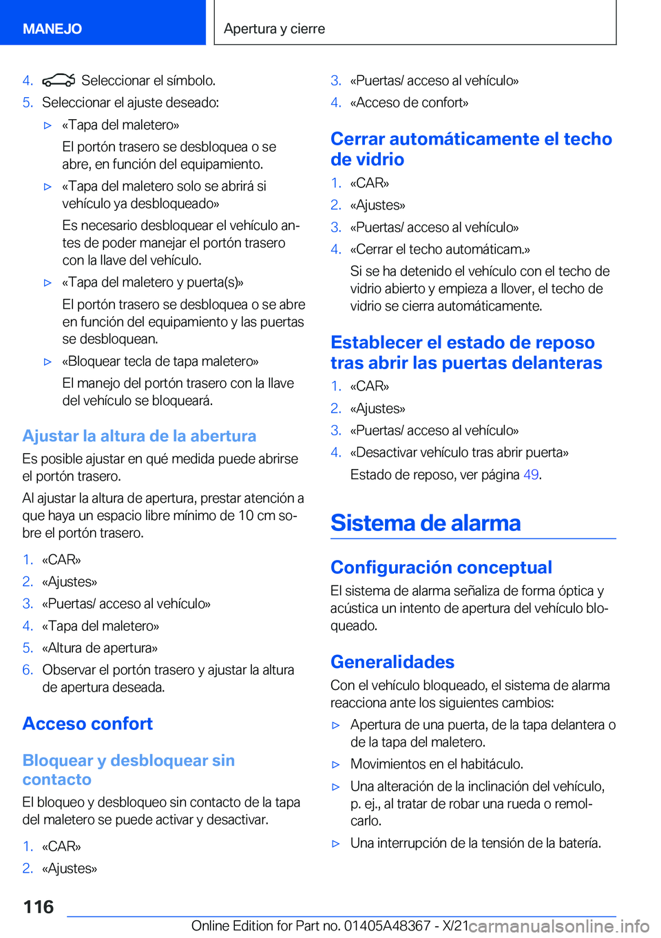 BMW X4 2022  Manuales de Empleo (in Spanish) �4�.���S�e�l�e�c�c�i�o�n�a�r��e�l��s�